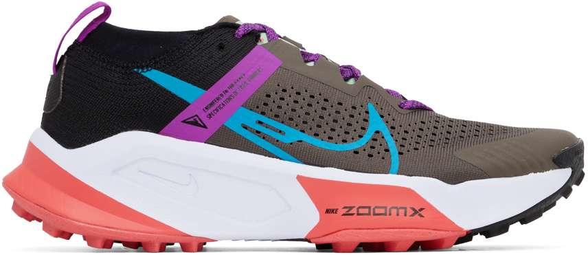 Shop Nike Gray & Purple Zoomx Zegama Sneakers In Ironstone/laser Blue
