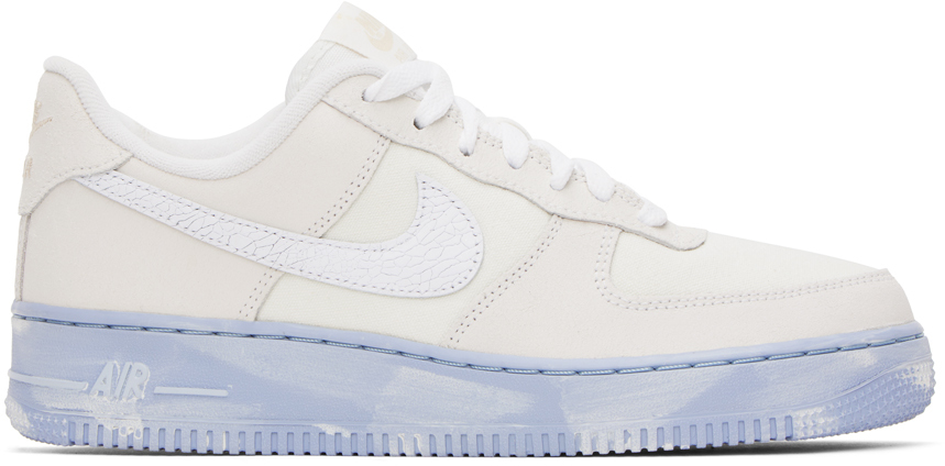 Nike Off-white & Blue Air Force 1 '07 Lv8 Emb Sneakers In Summit White/white-b