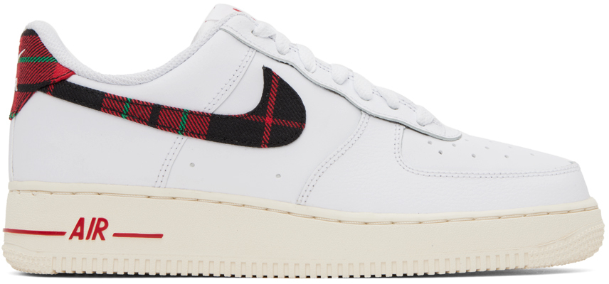 Nike White Air Force 1 '07 Sneakers In White/university Red