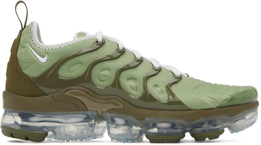 Shop Nike Green Air Vapormax Plus Sneakers In Oil Green/white-medi