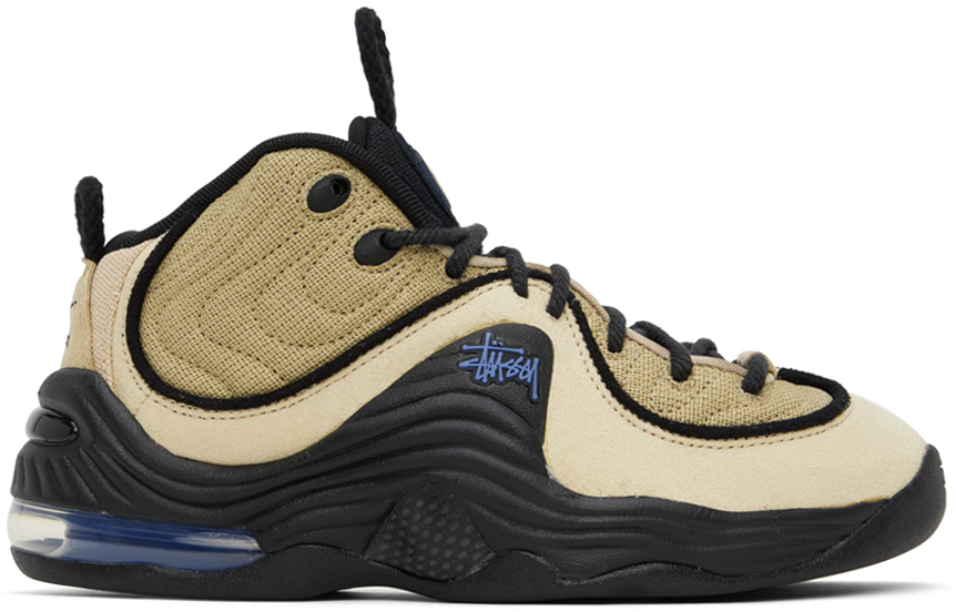 Black & Beige Stüssy Edition Air Penny II Sneakers