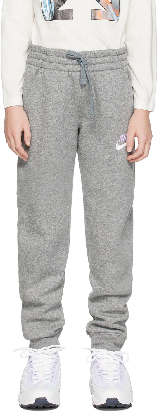 Nike Kids Gray Sportswear Club Lounge Pants In Carbon Heather/cool