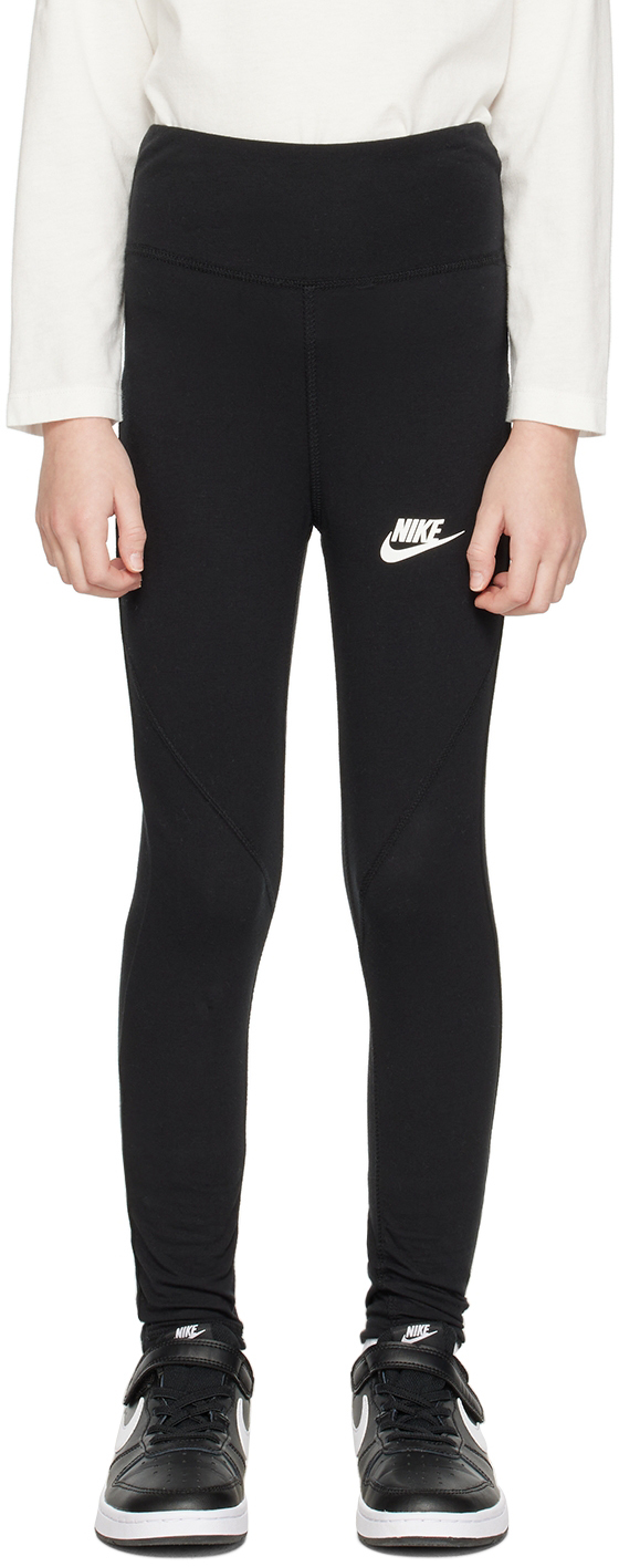 Shop Nike Kids Black Sportswear Favourites Leggings In Black/white
