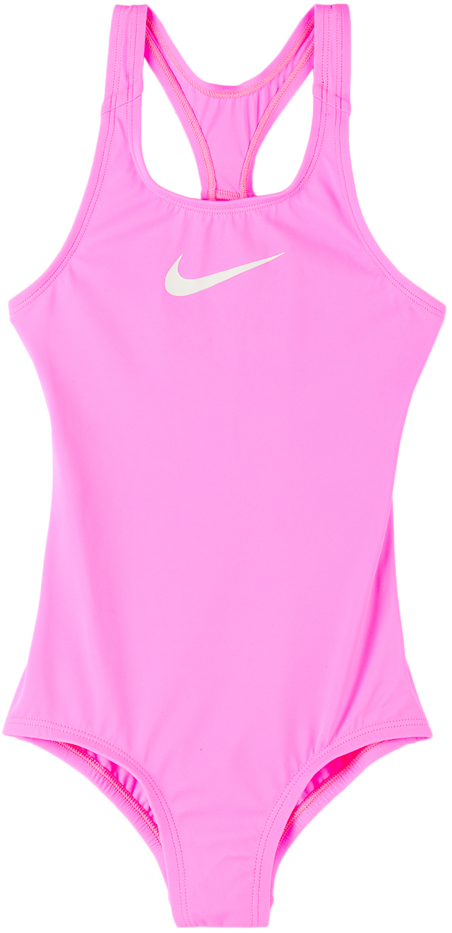 Nike Kids Pink Essential Big Kids One-piece Swimsuit In 670 Pink Spell