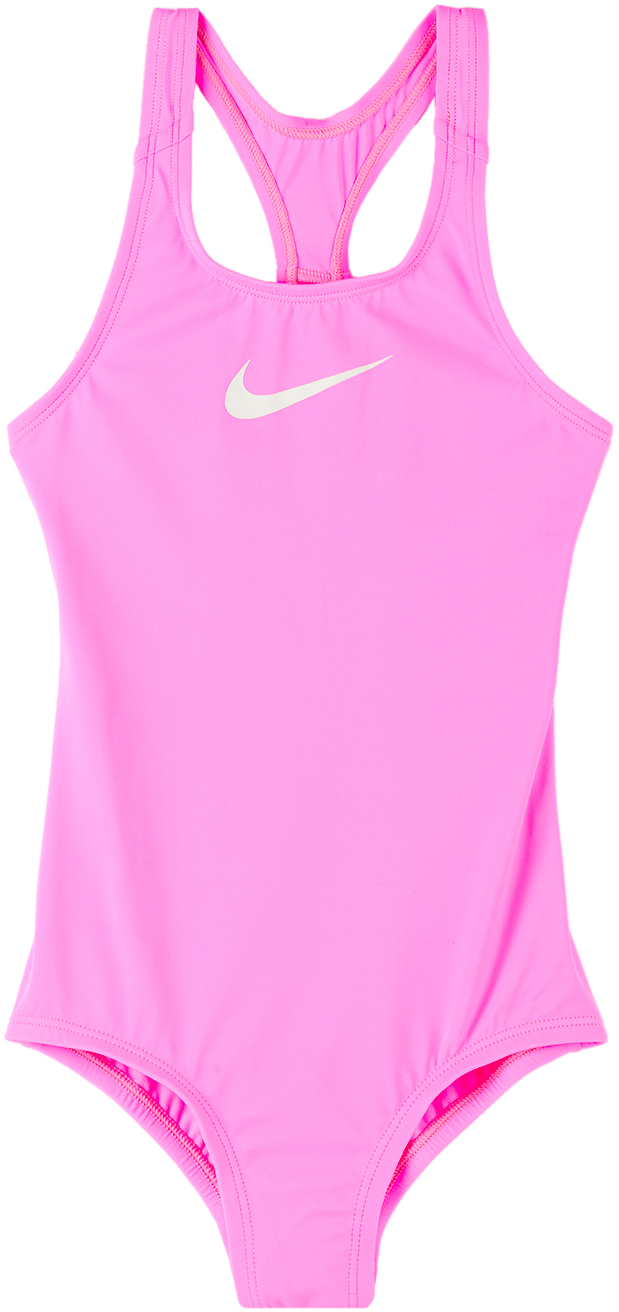 Nike Kids Pink Essential Little Kids One-piece Swimsuit In 670 Pink Spell