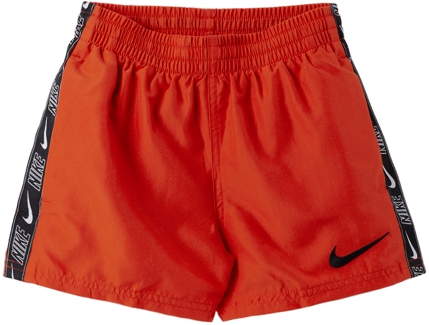 Nike Kids Red Embroidered Big Kids Swim Shorts In 620 Picante Red