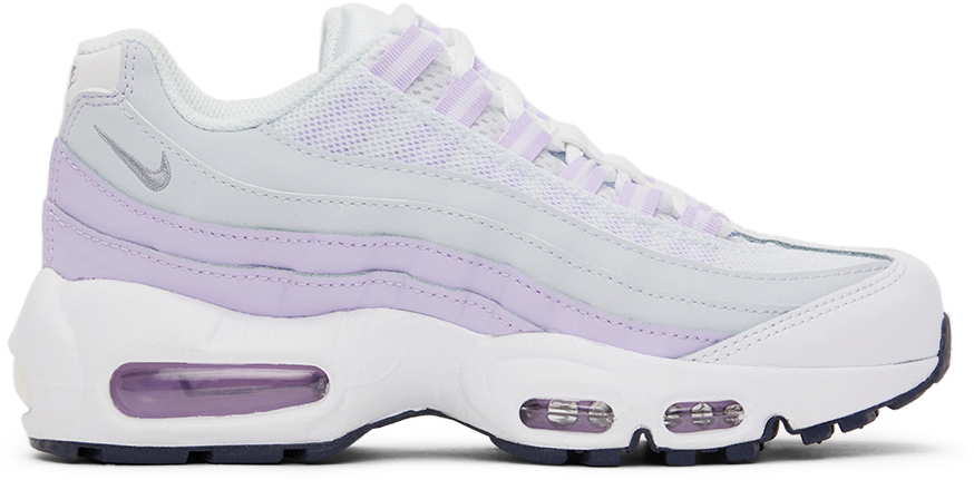 Kids White & Purple Air Max 95 Recraft Sneakers by Nike on Sale