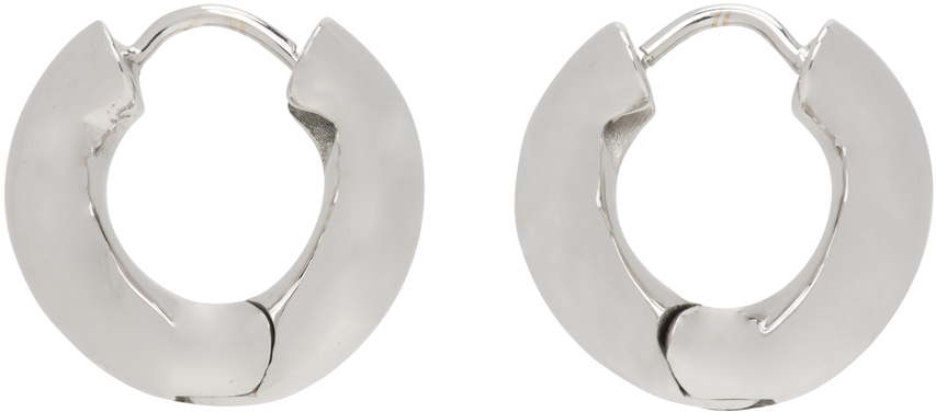 C.CHESNAIS SILVER PETIT WAVE EARRINGS 