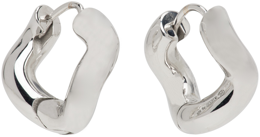 C.CHESNAIS SILVER PETIT WAVE EARRINGS 