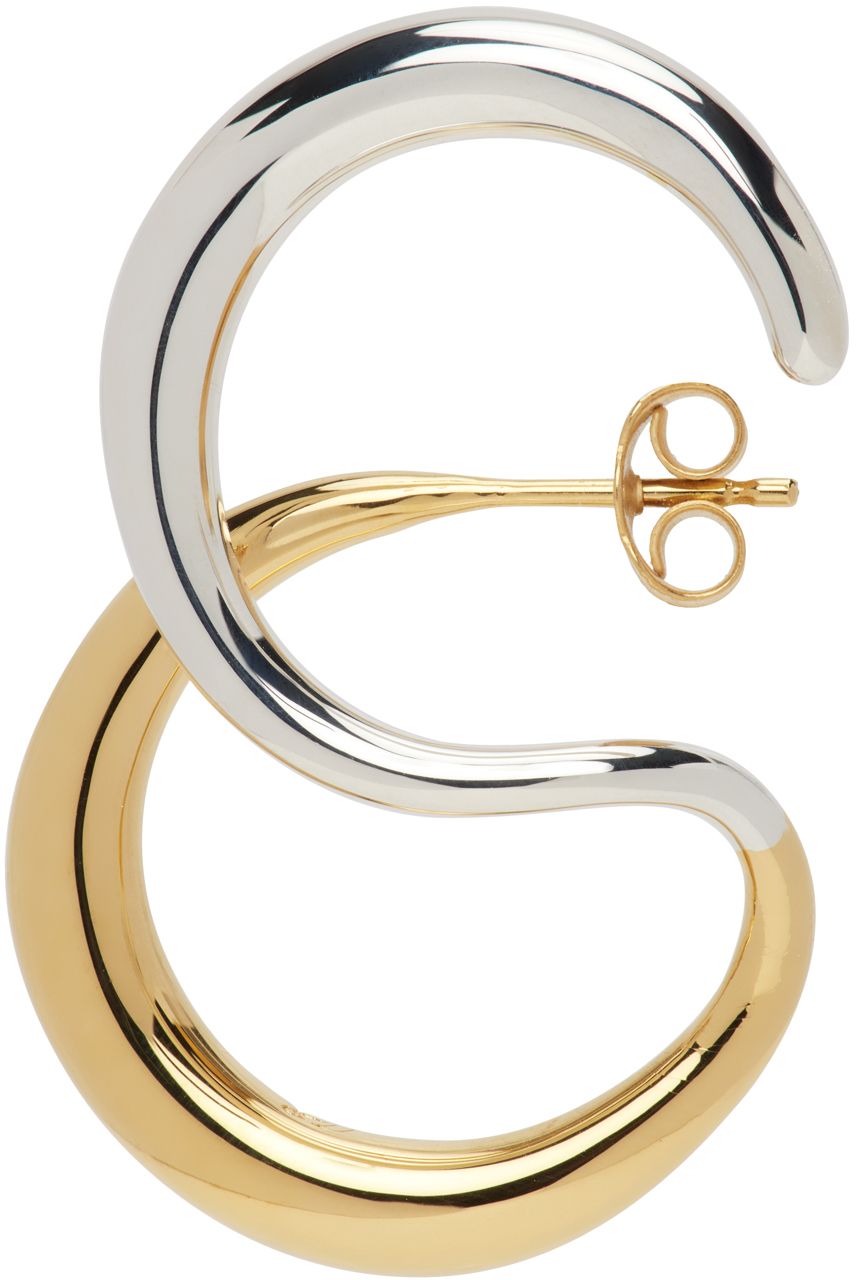 C.CHESNAIS GOLD & SILVER CURL EARRINGS