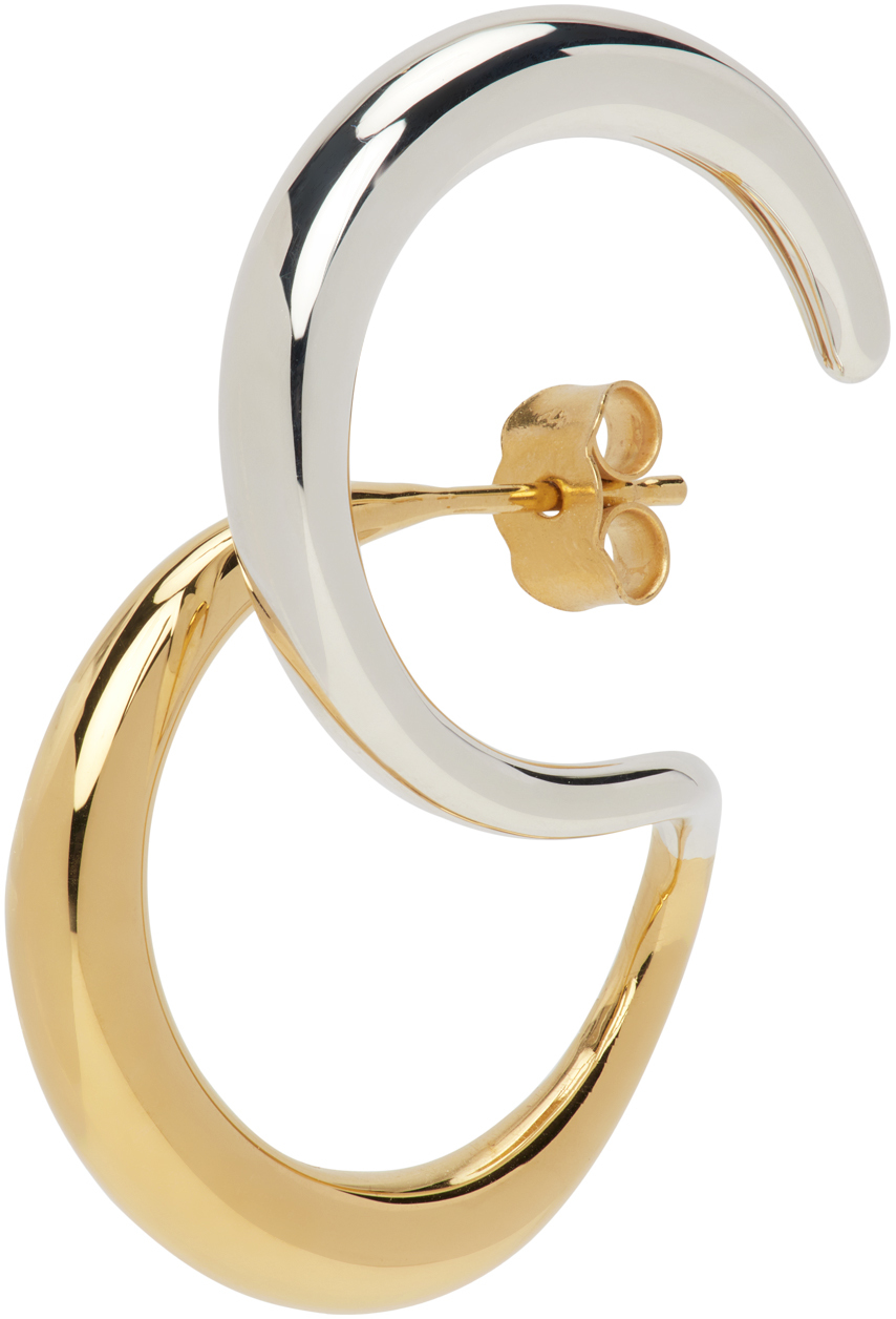 C.CHESNAIS GOLD & SILVER CURL EARRINGS