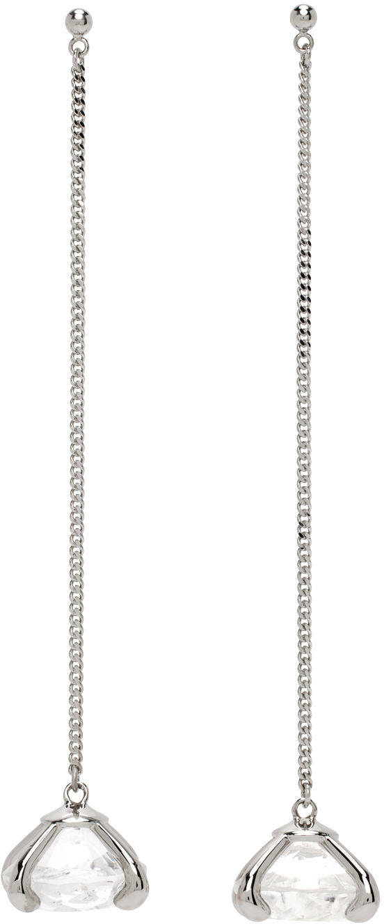 HUGO KREIT Silver XL Stone Pendants Earrings