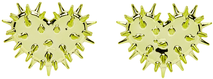 HUGO KREIT Yellow Spiky Heart Earrings