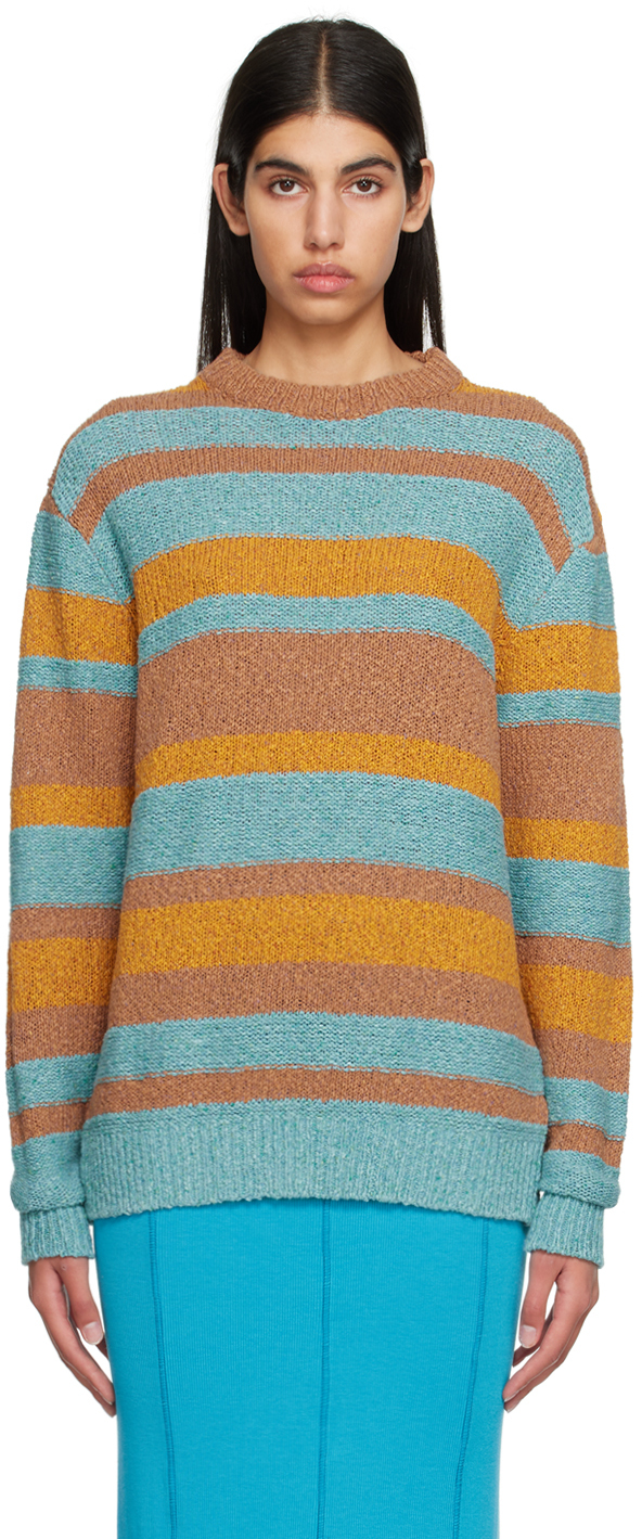 The Elder Statesman Brown June Stripe Sweater