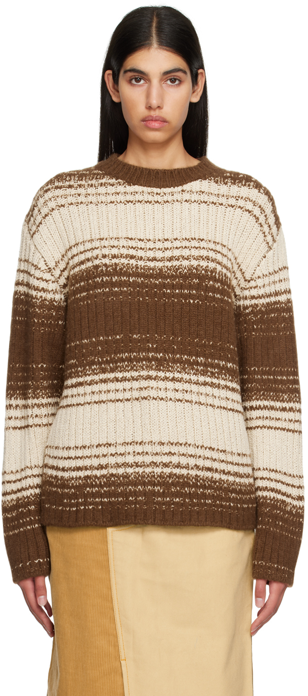 The Elder Statesman Brown Striped Sweater