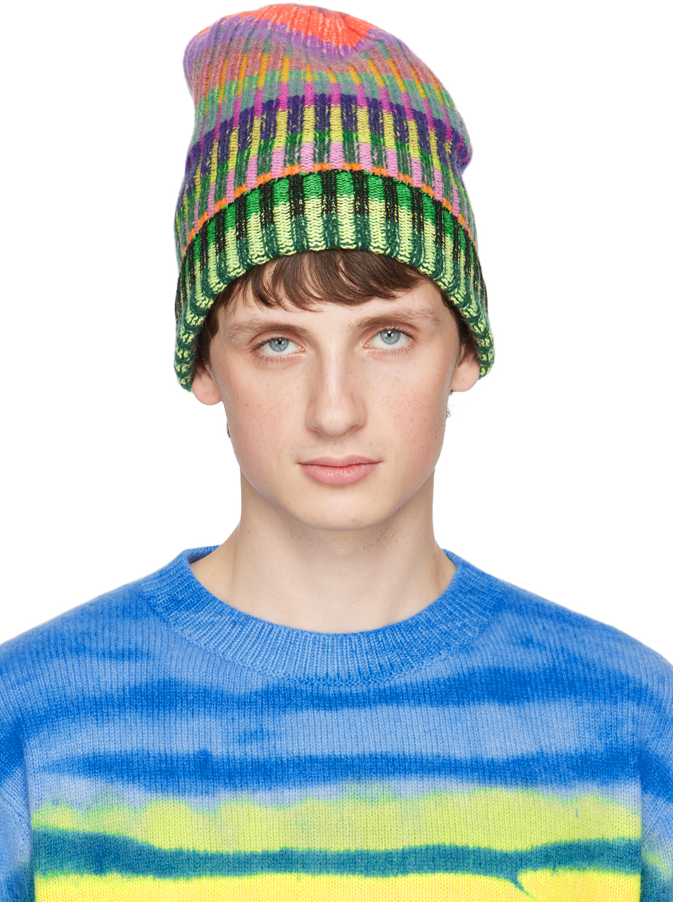 The Elder Statesman Multicolor Parker Beanie In C509 Black W  display picture 1