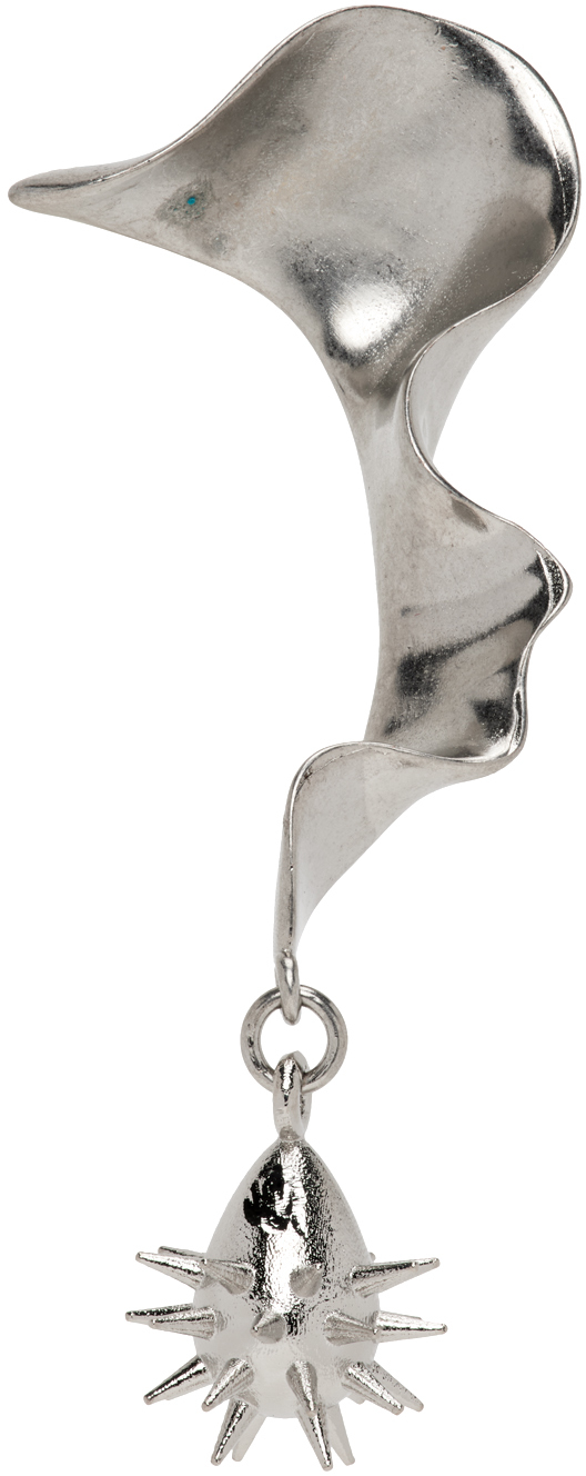 HUGO KREIT SSENSE Exclusive Silver Mini Swirl Single Earring