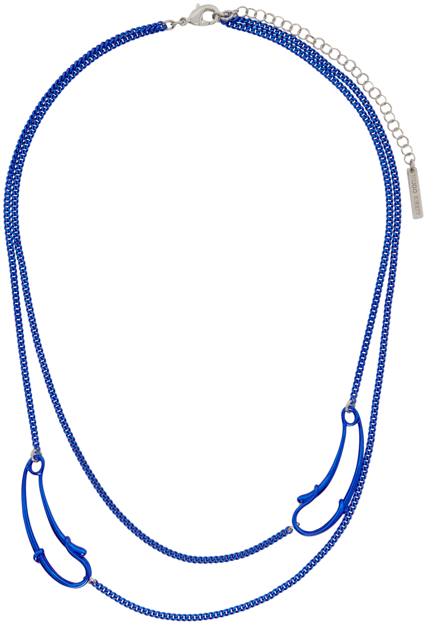 HUGO KREIT Blue Safety Chain Necklace