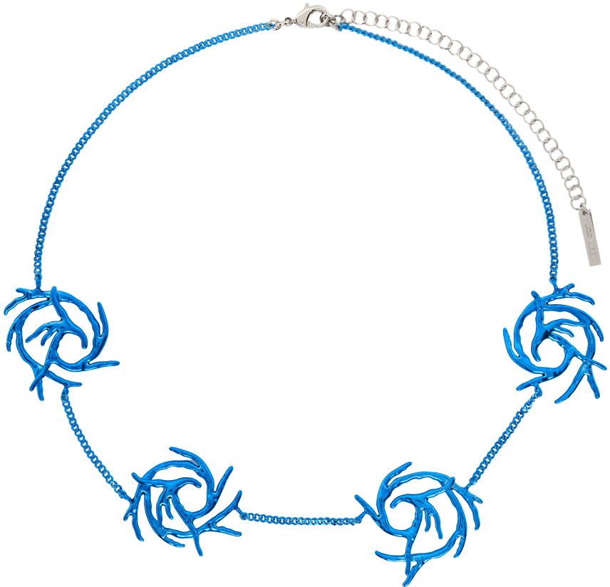 HUGO KREIT SSENSE Exclusive Blue Mini Coral Twist Necklace