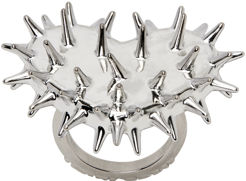 HUGO KREIT SSENSE Exclusive Silver Spiky Heart Ring