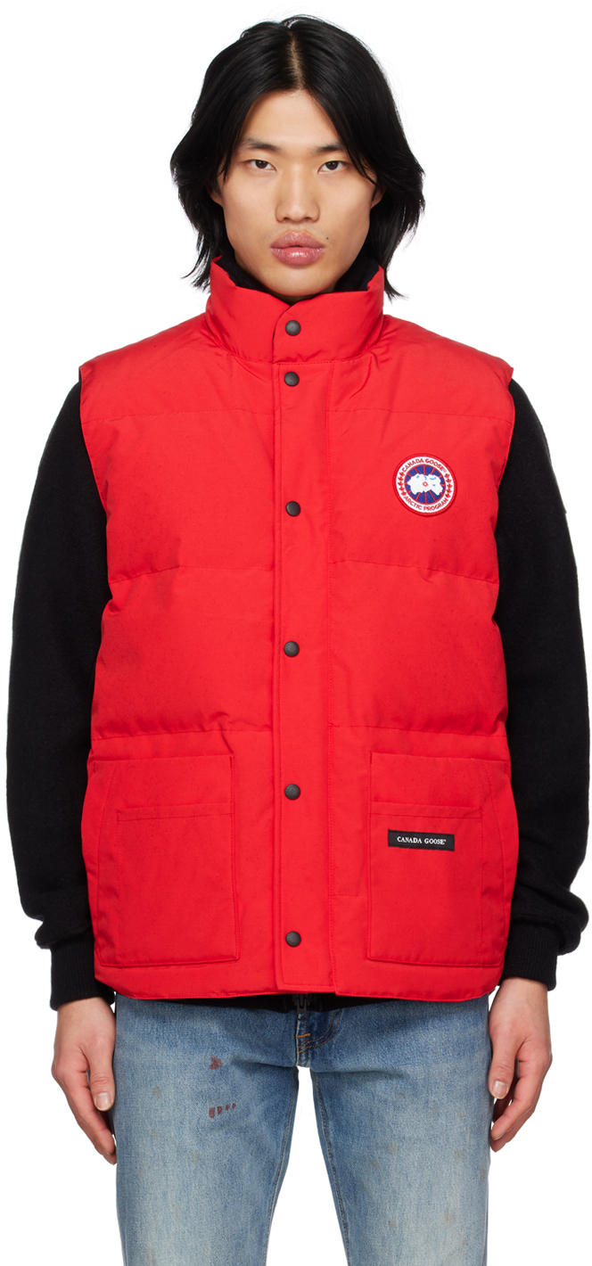 Shop Canada Goose Red Freestyle Crew Down Vest