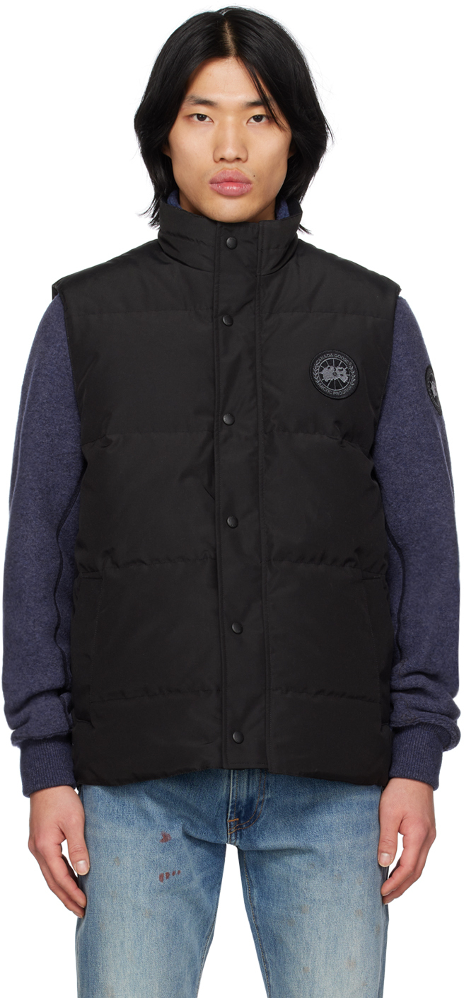 Canada Goose: Black Black Label Garson Down Vest | SSENSE Canada