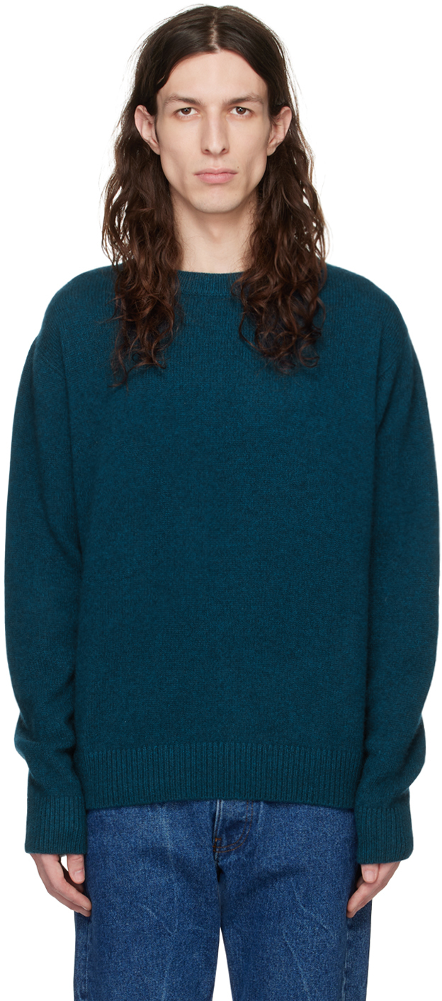 THE ELDER STATESMAN BLUE SIMPLE CREWNECK