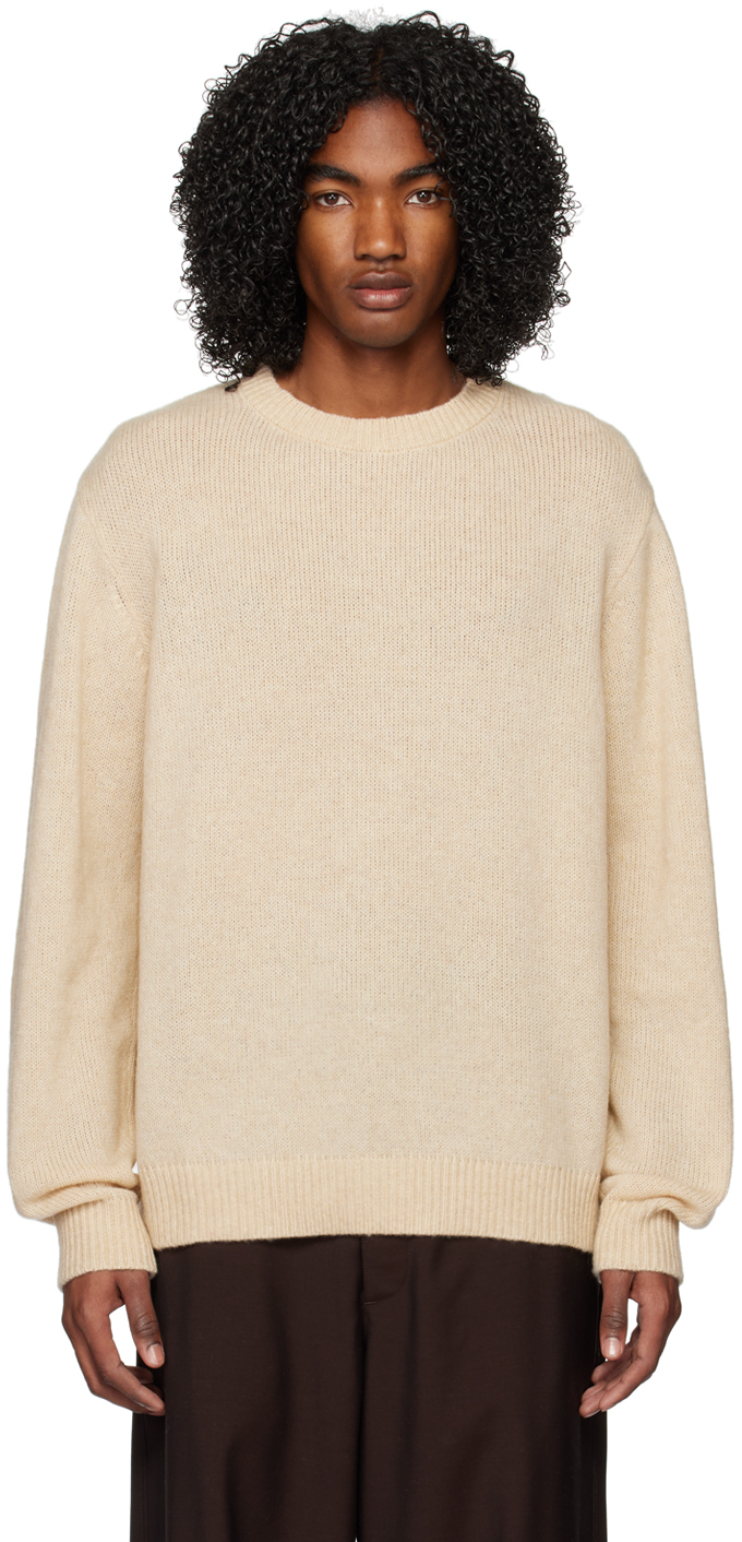 The Elder Statesman: Beige Nimbus Sweater | SSENSE Canada