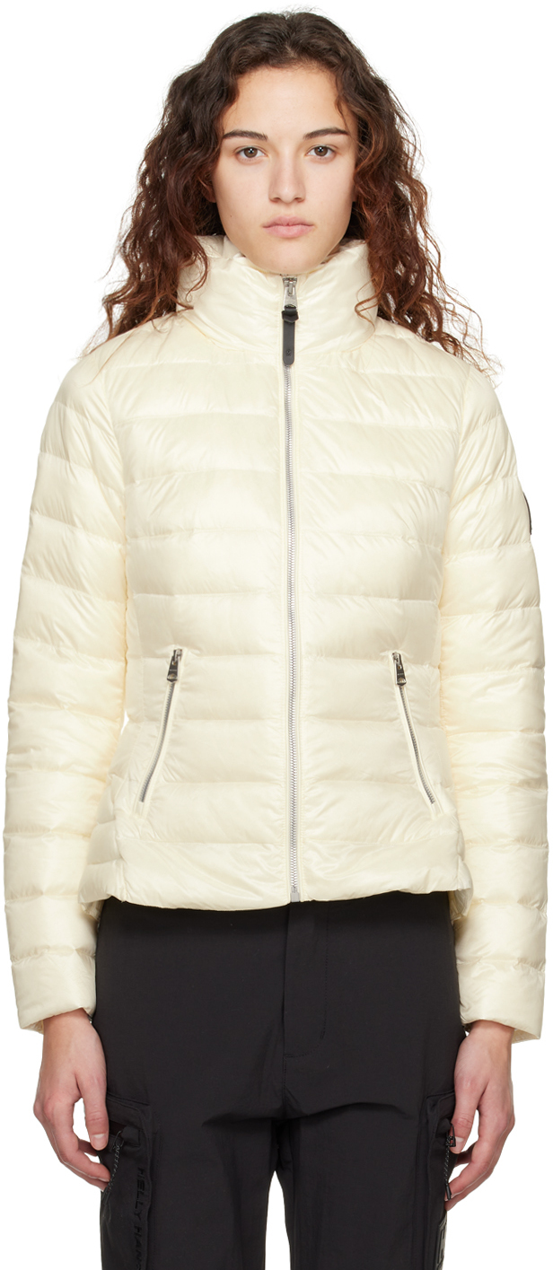 Shop Mackage Off-white Davina Down Jacket In C0253 Cream