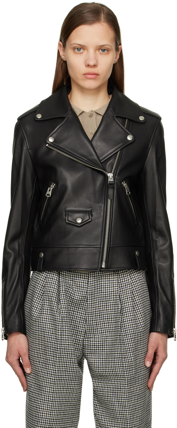 theory cropped leather trench