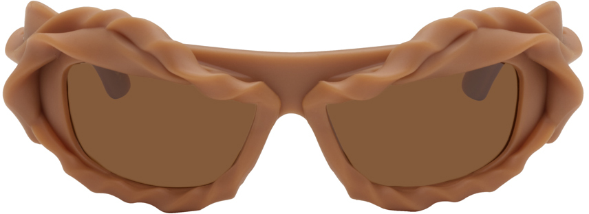 Ottolinger Brown Twisted Sunglasses In Brown Brown