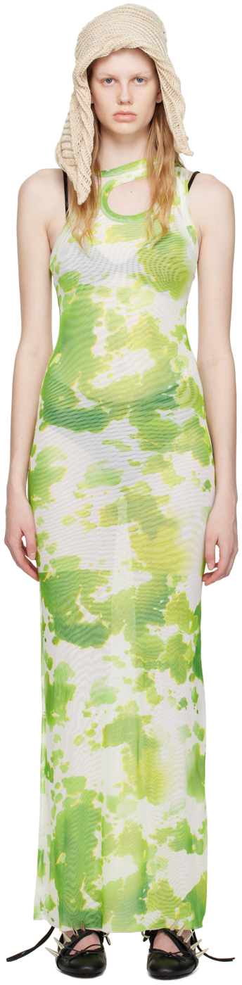 Ottolinger Ssense Exclusive Green Maxi Dress In Special Print Green