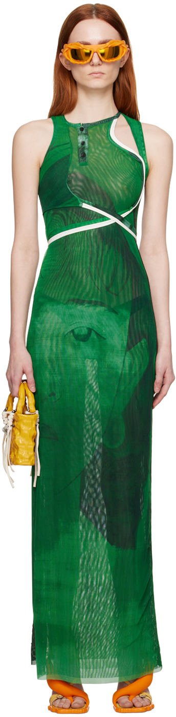 Ottolinger Mesh Cut Out Maxi Dress In Green | ModeSens Ottolinger Mesh Cut Out Maxi Dress In Green | ModeSens