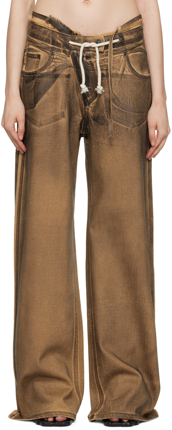 Ottolinger Brown Double Fold Jeans