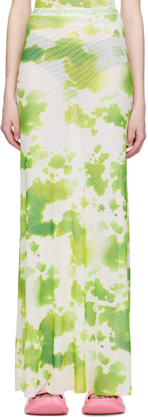 Ottolinger Ssense Exclusive Green Maxi Skirt In Special Print Green
