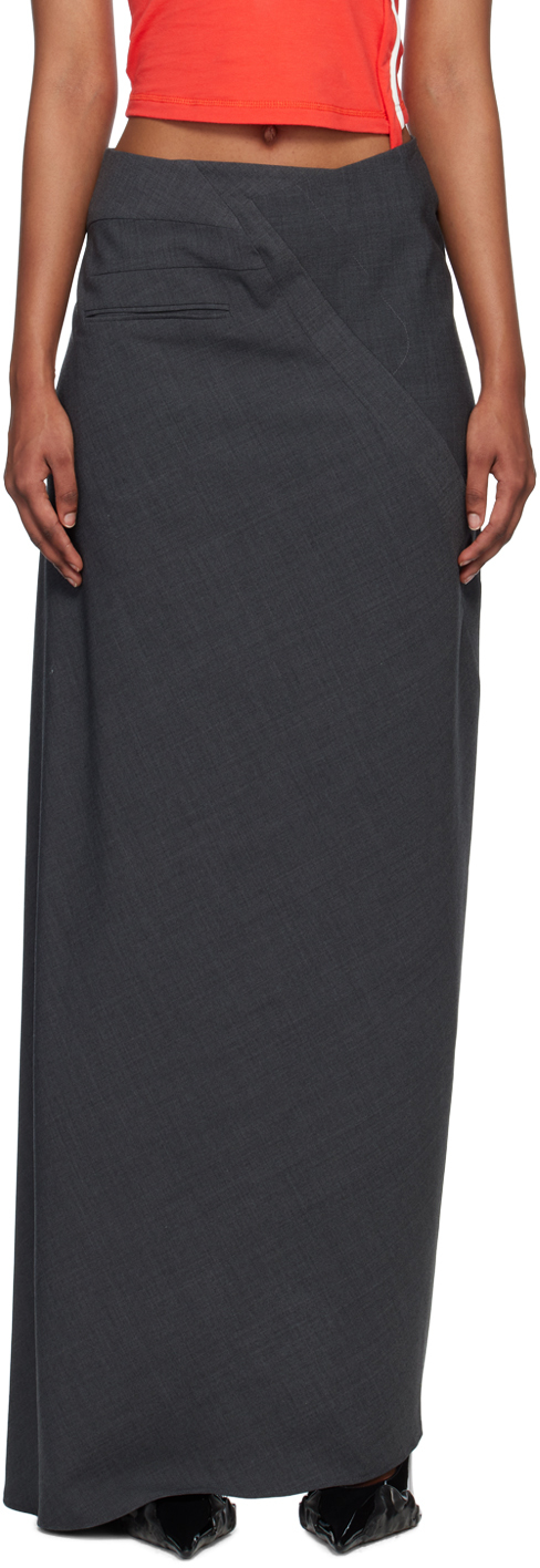 Ottolinger Multiline Asymmetric Maxi Skirt In Grau