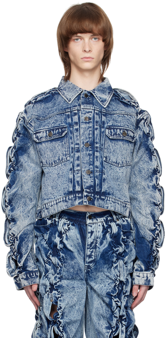 PONDER.ER: Blue Bro Denim Jacket | SSENSE