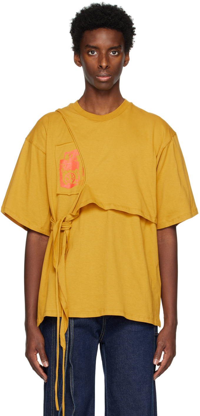 Ottolinger: Yellow Wrap T-Shirt | SSENSE
