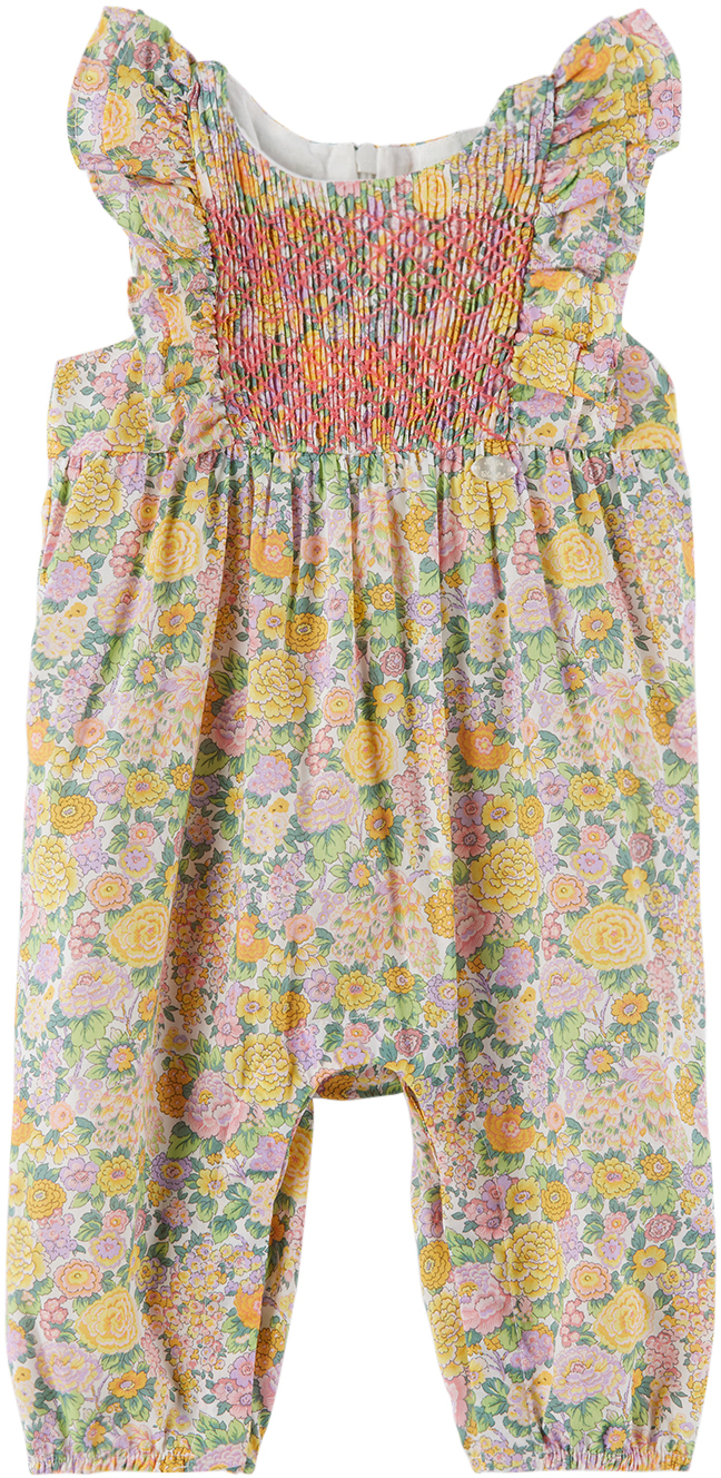 Tartine Et Chocolat Kids Floral-print Cotton Jumpsuit (6-12 Months) In Multicoloured