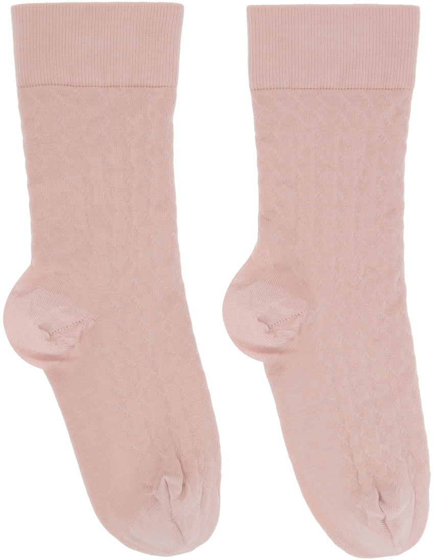 Pink Jacquard Socks