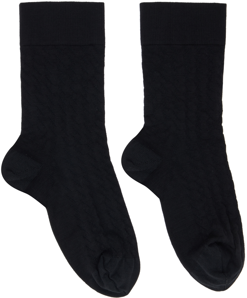 Black Jacquard Socks by Wolford on Sale