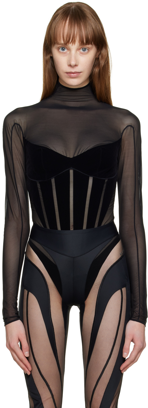 Ssense Donna Abbigliamento Top e t-shirt Body Black Nylon Bodysuit 