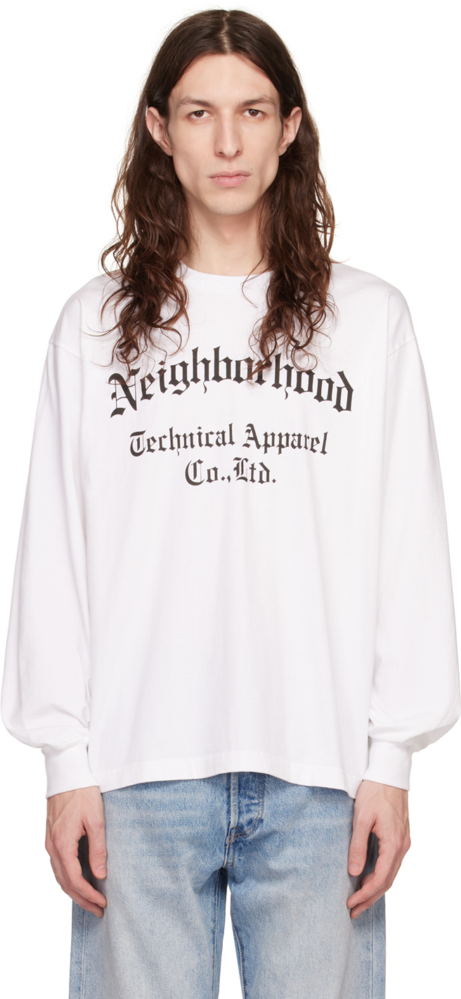 Neighborhood White Printed Long Sleeve T-shirt
