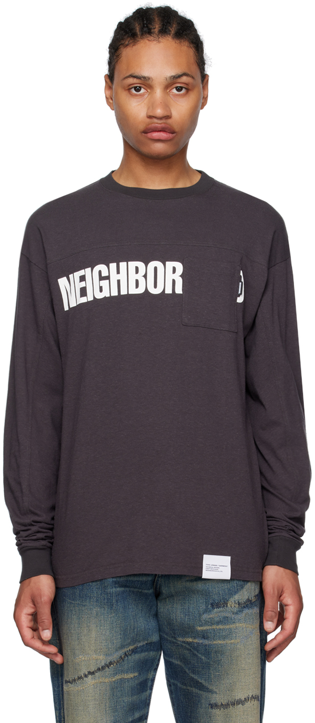 Neighborhood Grey Cotton Long-sleeved Cotton T-shirt