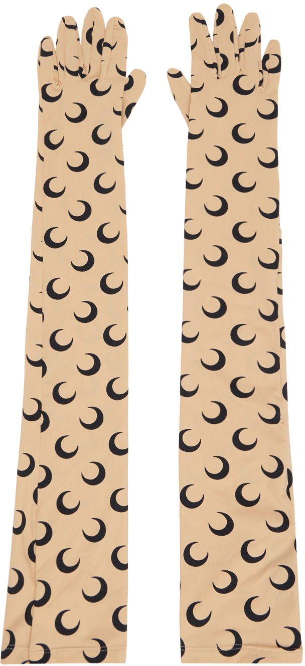 Marine Serre Tan All Over Moon Gloves