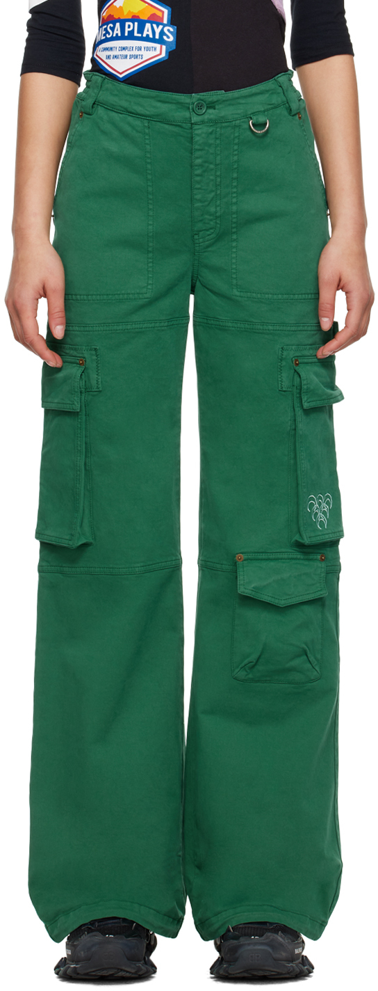 Marine Serre Green Embroidered Trousers