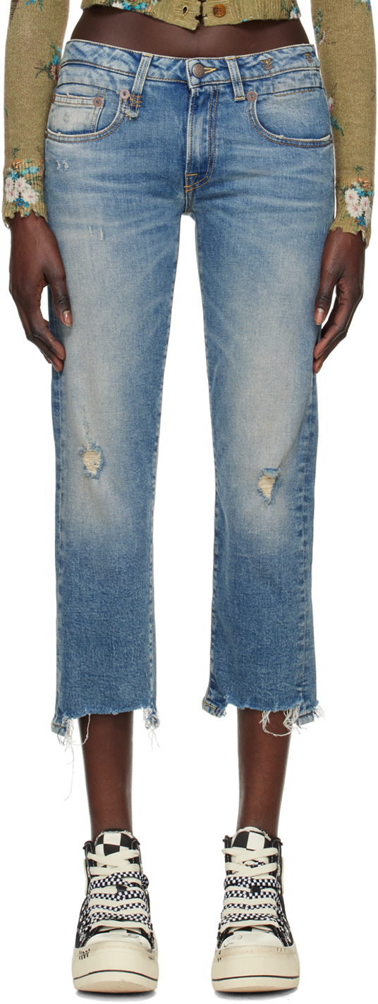【関税込み】R13 ブルー Boy ジーンズ Boy Straight Jeans - R13