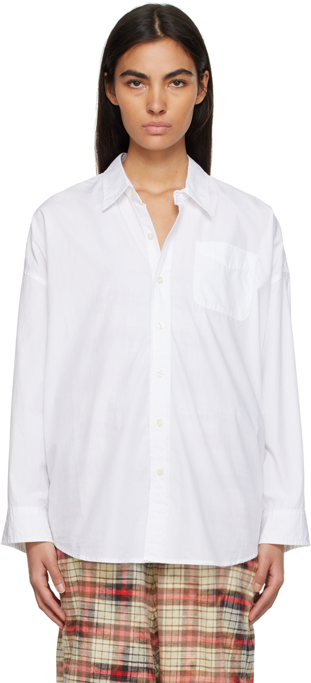 R13: White Drop Neck Shirt | SSENSE