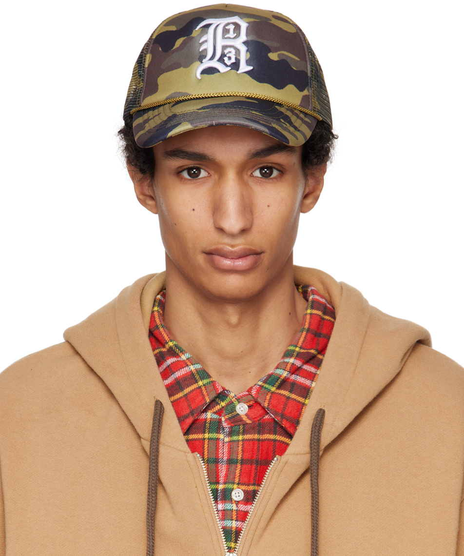 帽子 R13 camocap R13 Khaki Trucker Cap In Camouflage Olive | ModeSens