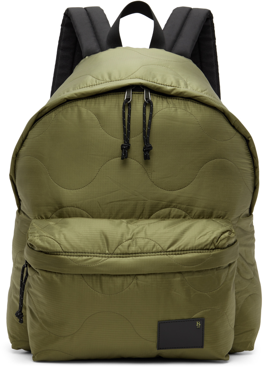 R13 Khaki Oversized Liner Backpack In Olive
